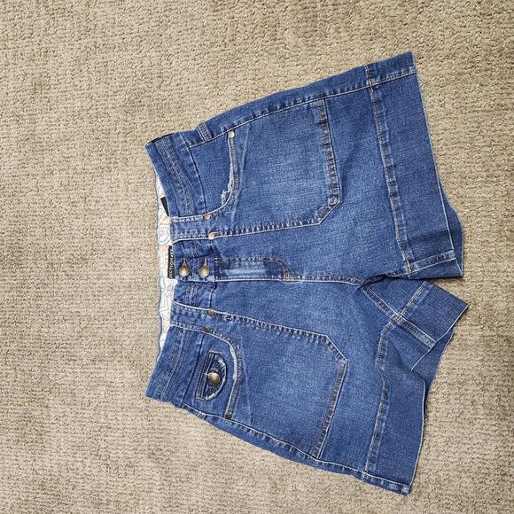 Dictionary Pants - Dictionary Shorts Blue Denim Pockets Women’s Size 10